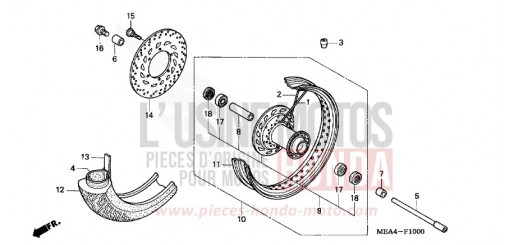 ROUE AVANT VTX1300S7 de 2007